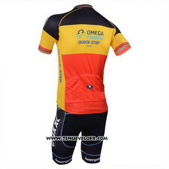 2013 Maillot Ciclismo Omega Pharma Quick Step Champion Belgique Manches Courtes et Cuissard